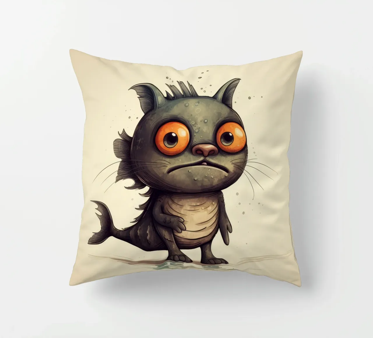 Pesce gatto retrò cuscino da Funny Animals