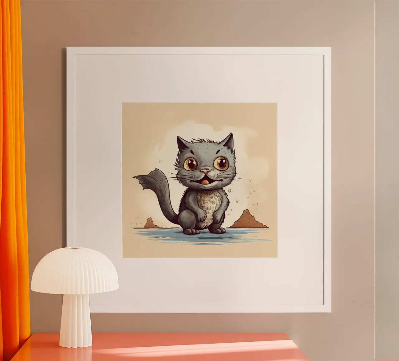 Pesce gatto retrò carta hahnemühle da Funny Animals