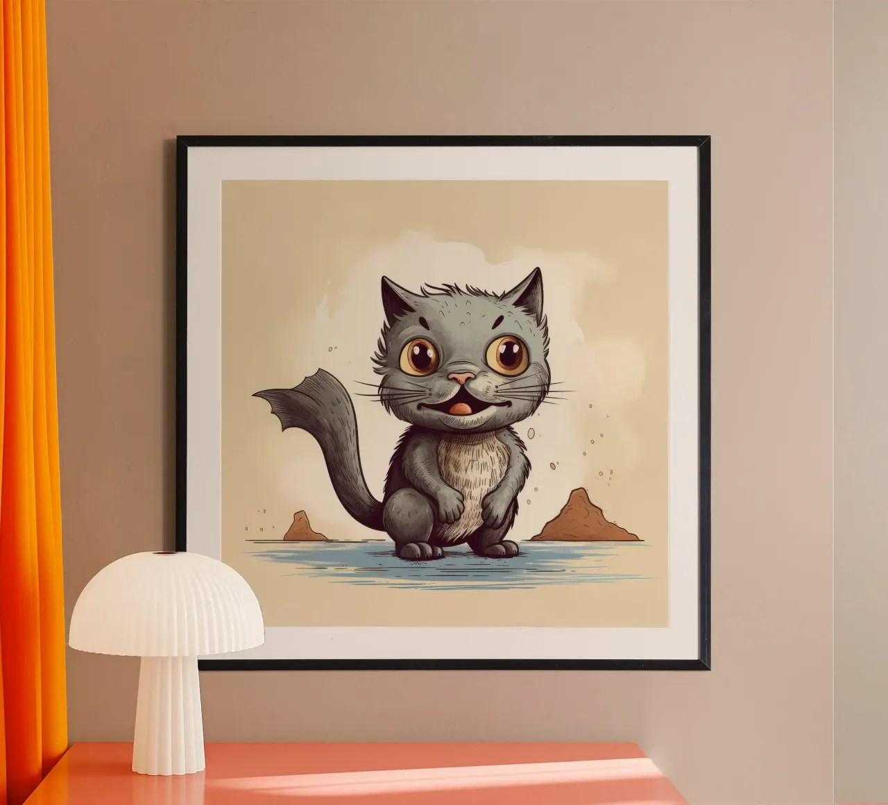 Pesce gatto retrò carta hahnemühle da Funny Animals