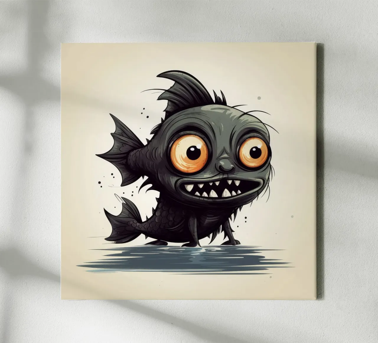 Retro Catfish canvas by Funny Animals
