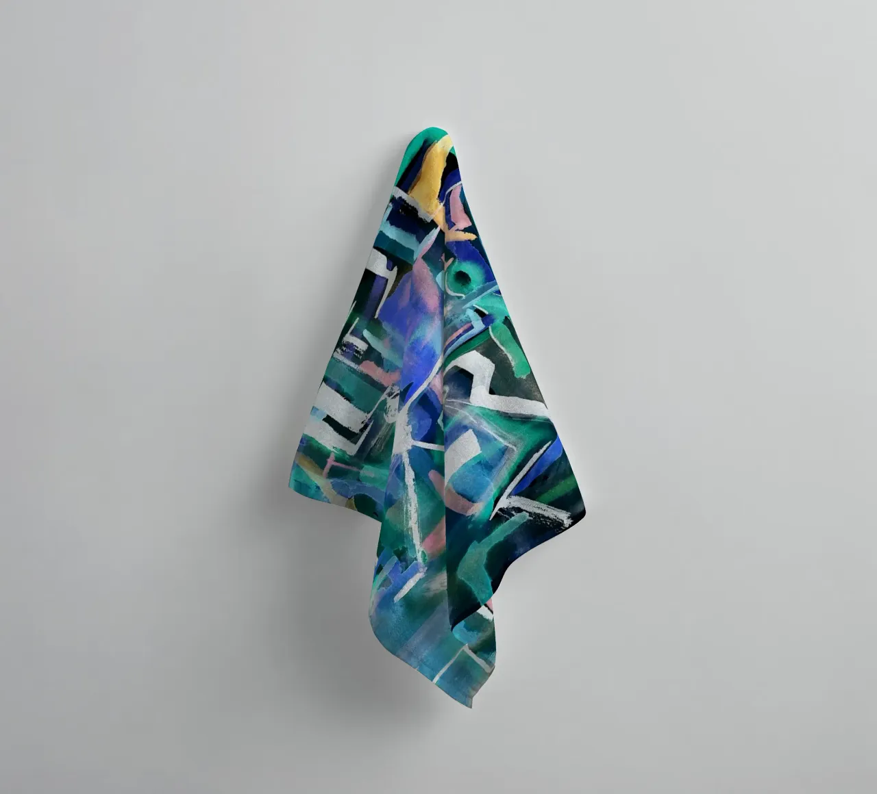Watercolors on the black towel by Massimo Frascogna
