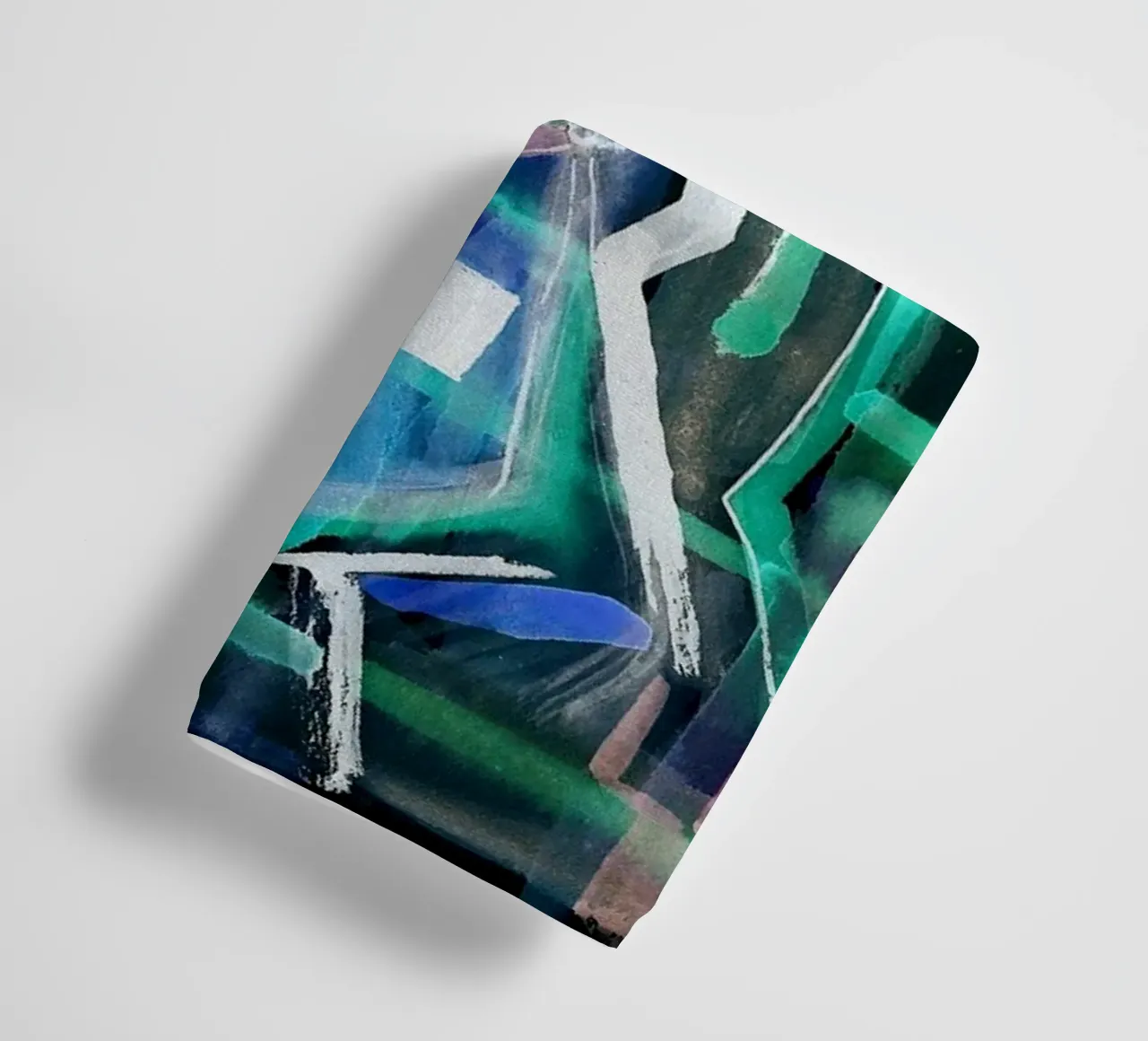 Watercolors on the black towel by Massimo Frascogna
