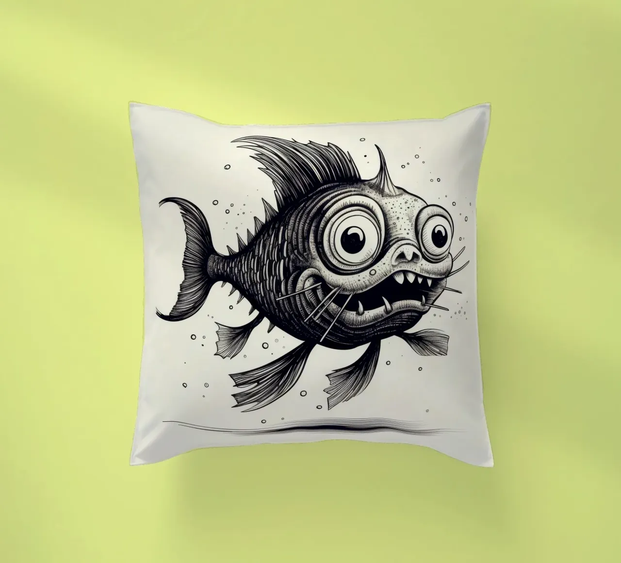 Retro Catfish decorative cushion by Funny Animals