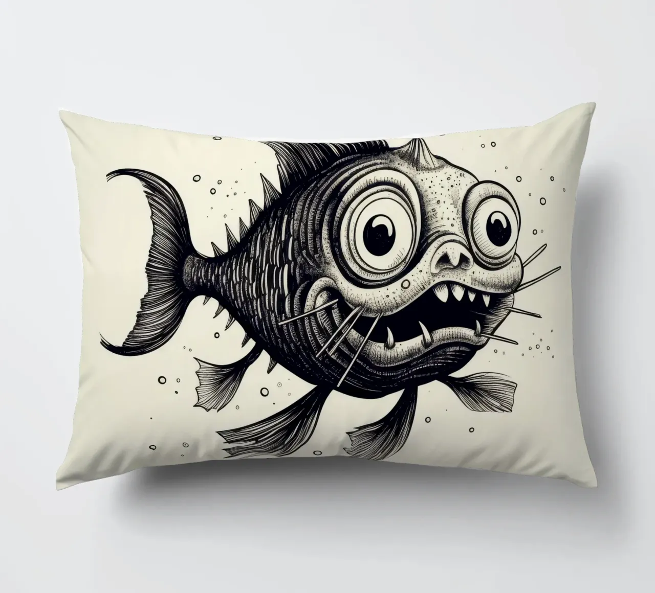 Retro Catfish decorative cushion by Funny Animals
