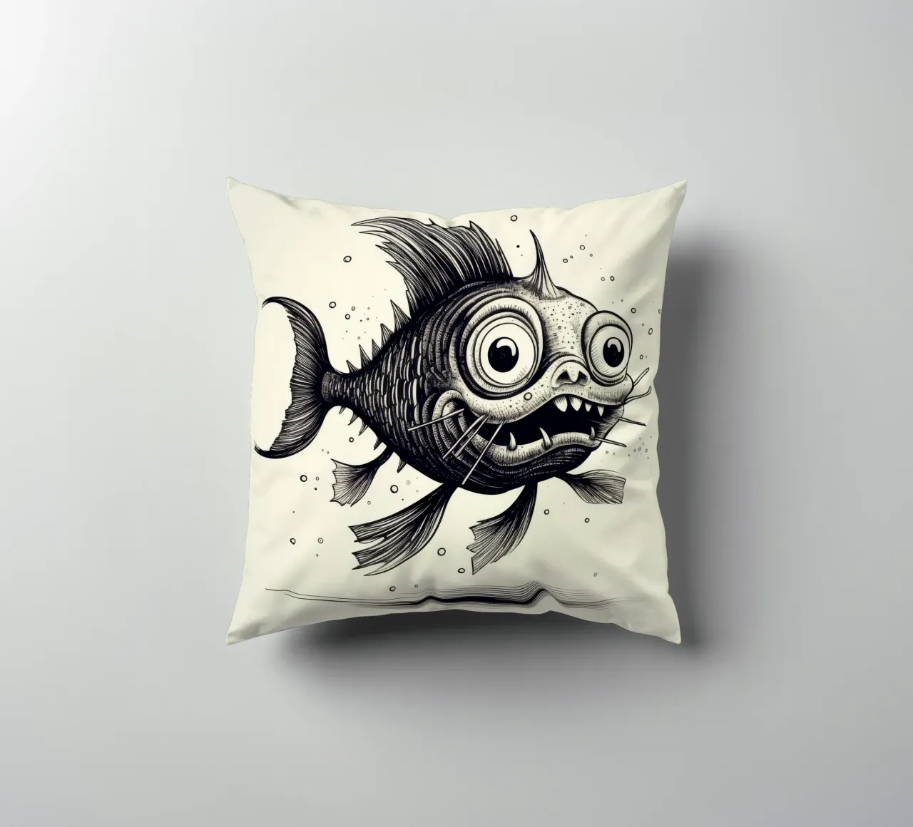 Retro Catfish decorative cushion by Funny Animals