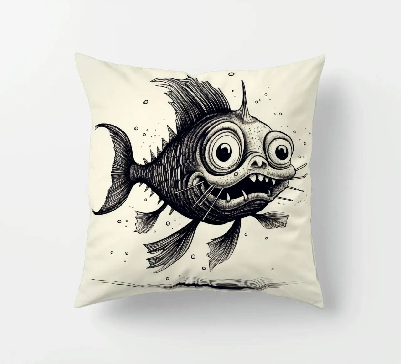 Retro Catfish decorative cushion by Funny Animals