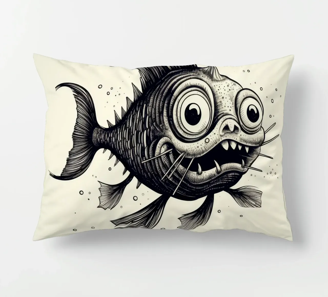 Retro Catfish decorative cushion by Funny Animals