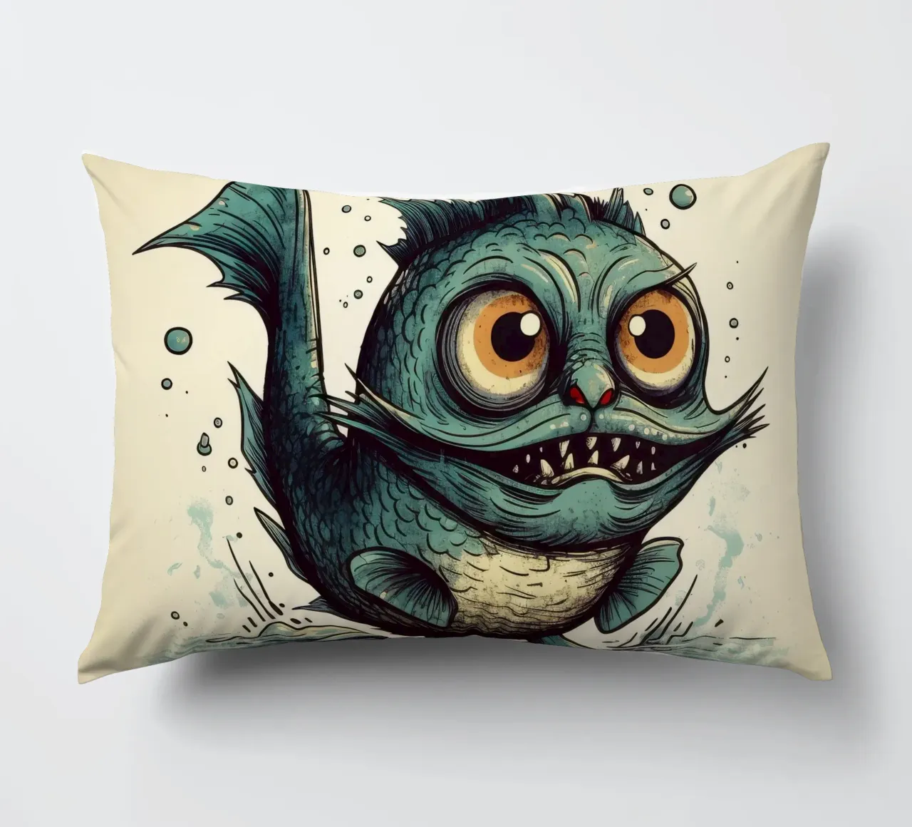 Pesce gatto retrò cuscino da Funny Animals
