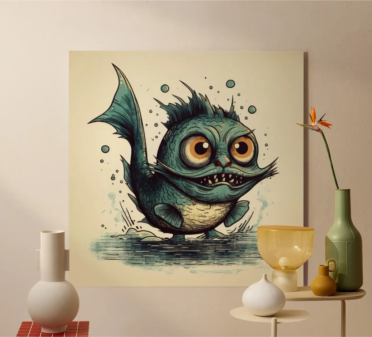 Retro Catfish acrylic glass by Funny Animals