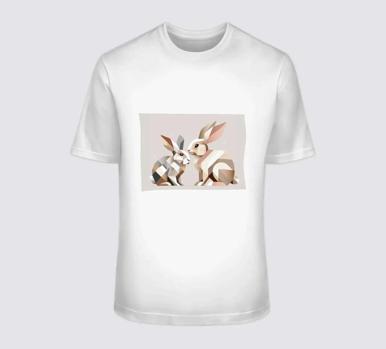 Due conigli in rappresentazione geometrica t-shirt da namosh