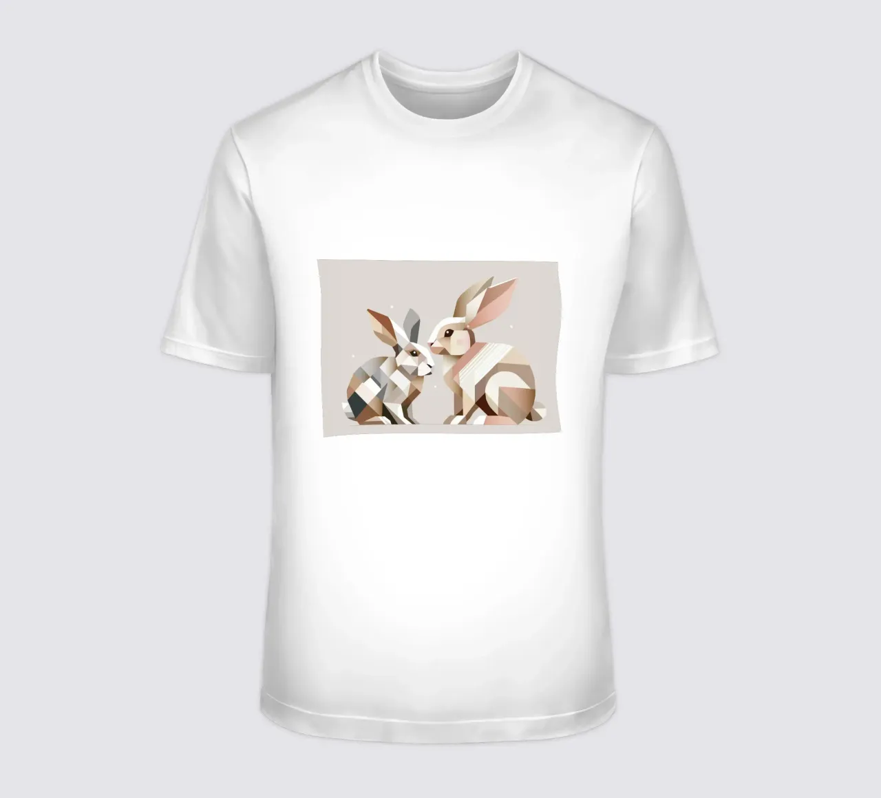 Zwei Hasen in geometrischer Darstellung T-Shirt von namosh