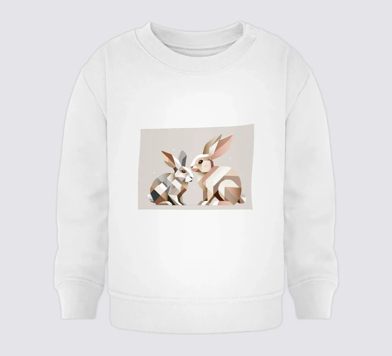 Twee konijnen in geometrische voorstelling baby sweatshirt van namosh
