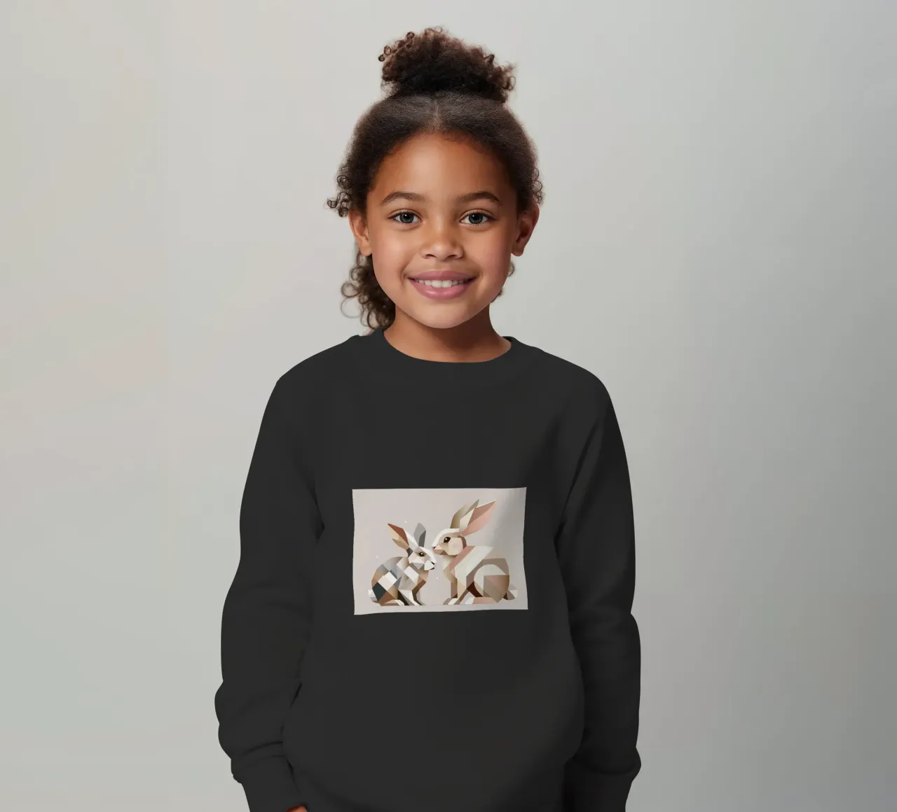 Due conigli in rappresentazione geometrica felpa bambino da namosh
