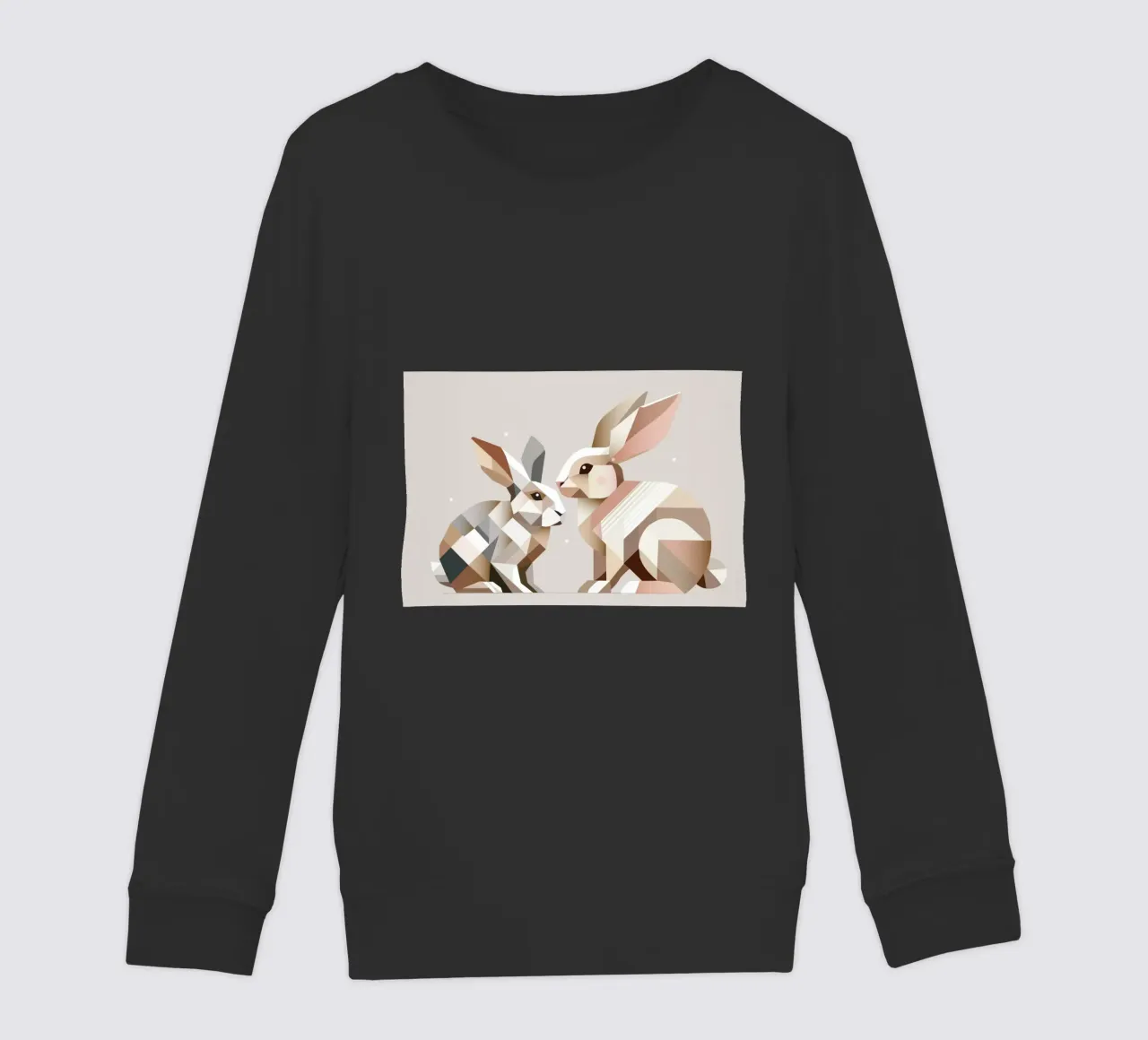 Due conigli in rappresentazione geometrica felpa bambino da namosh