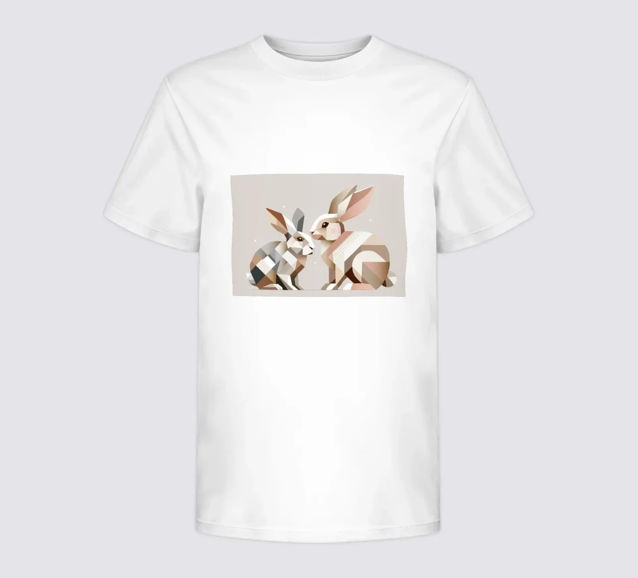 Due conigli in rappresentazione geometrica t-shirt bambini da namosh