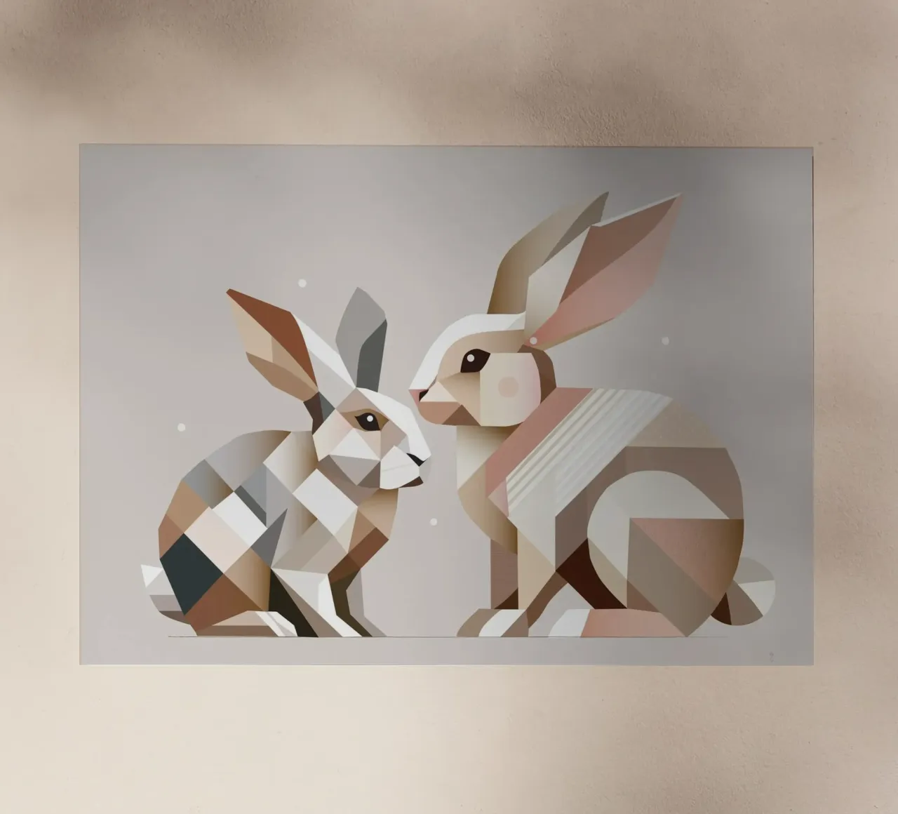 Due conigli in rappresentazione geometrica pellicola backlit da namosh