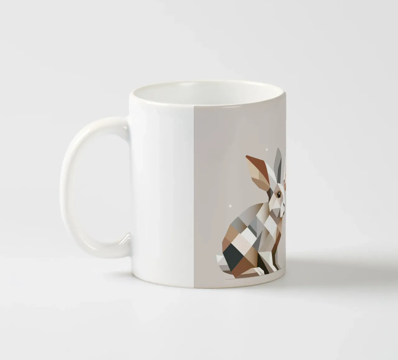 Dos conejos en representación geométrica taza de cerámica de namosh