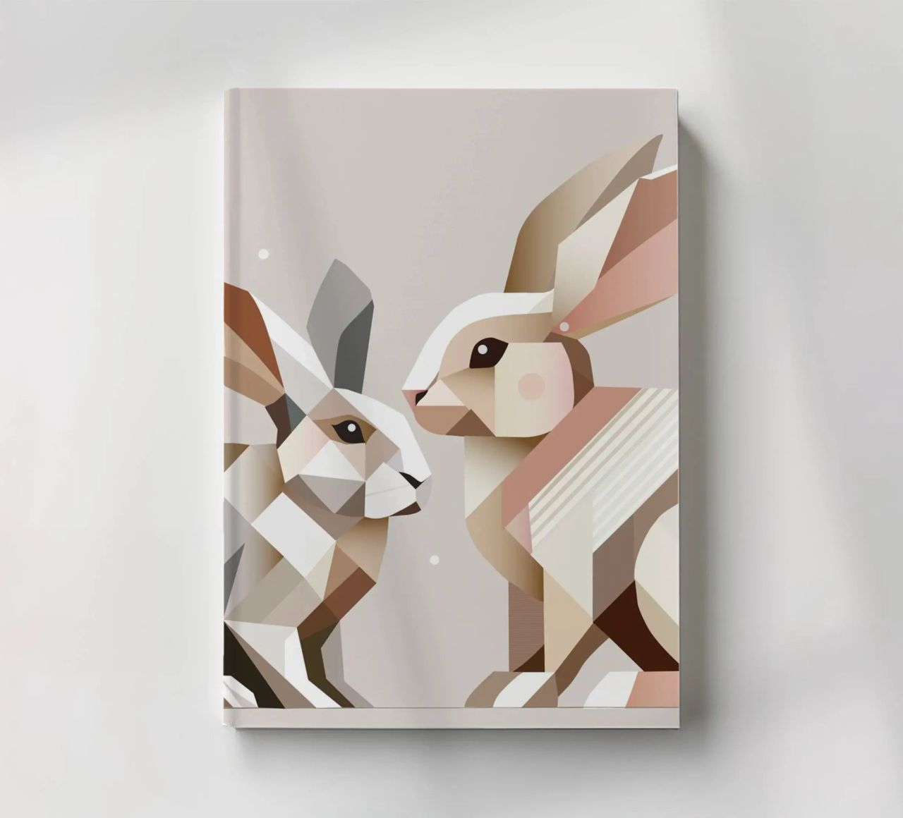 Two rabbits in geometric representation notebook by namosh