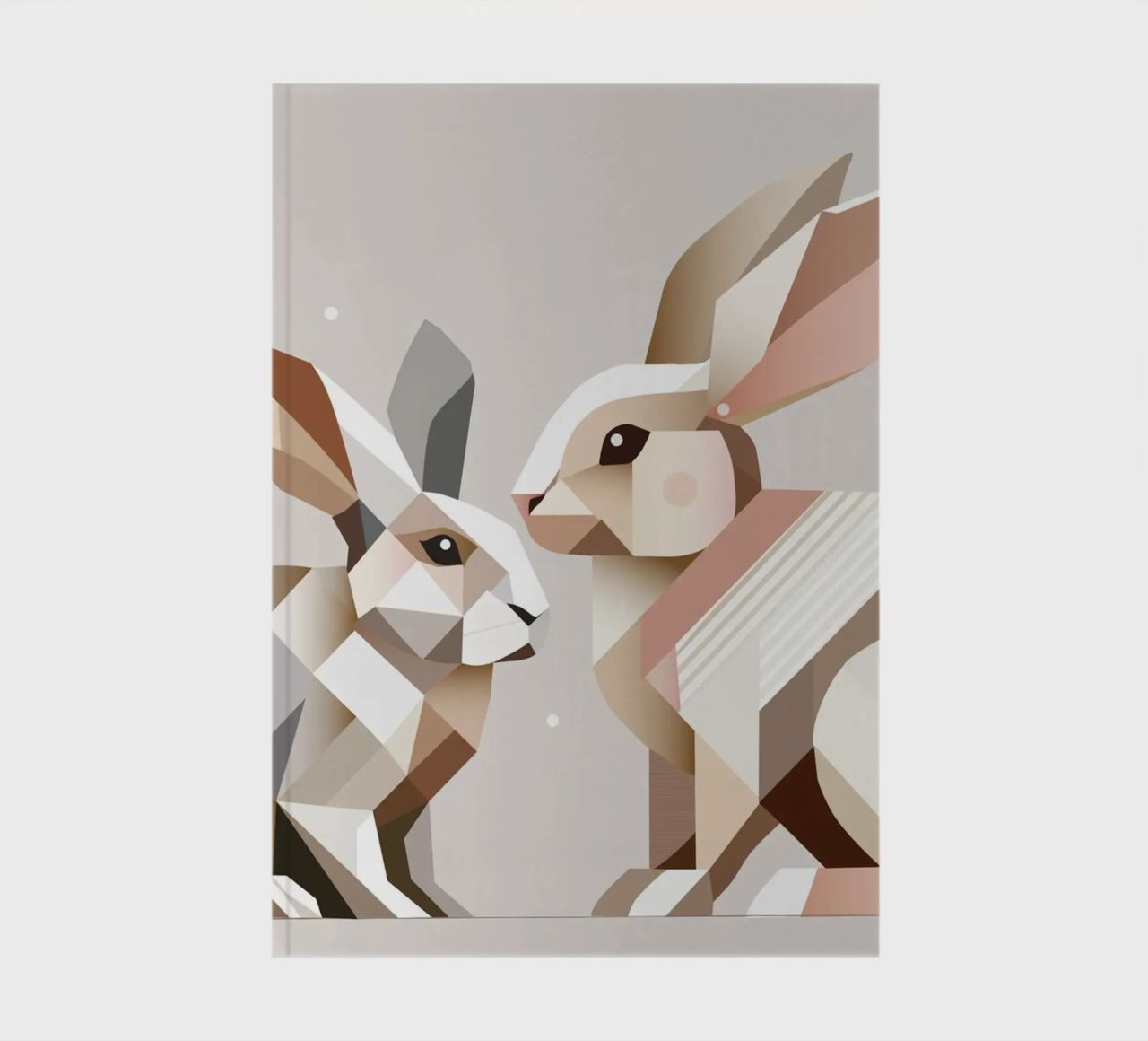 Two rabbits in geometric representation notebook by namosh