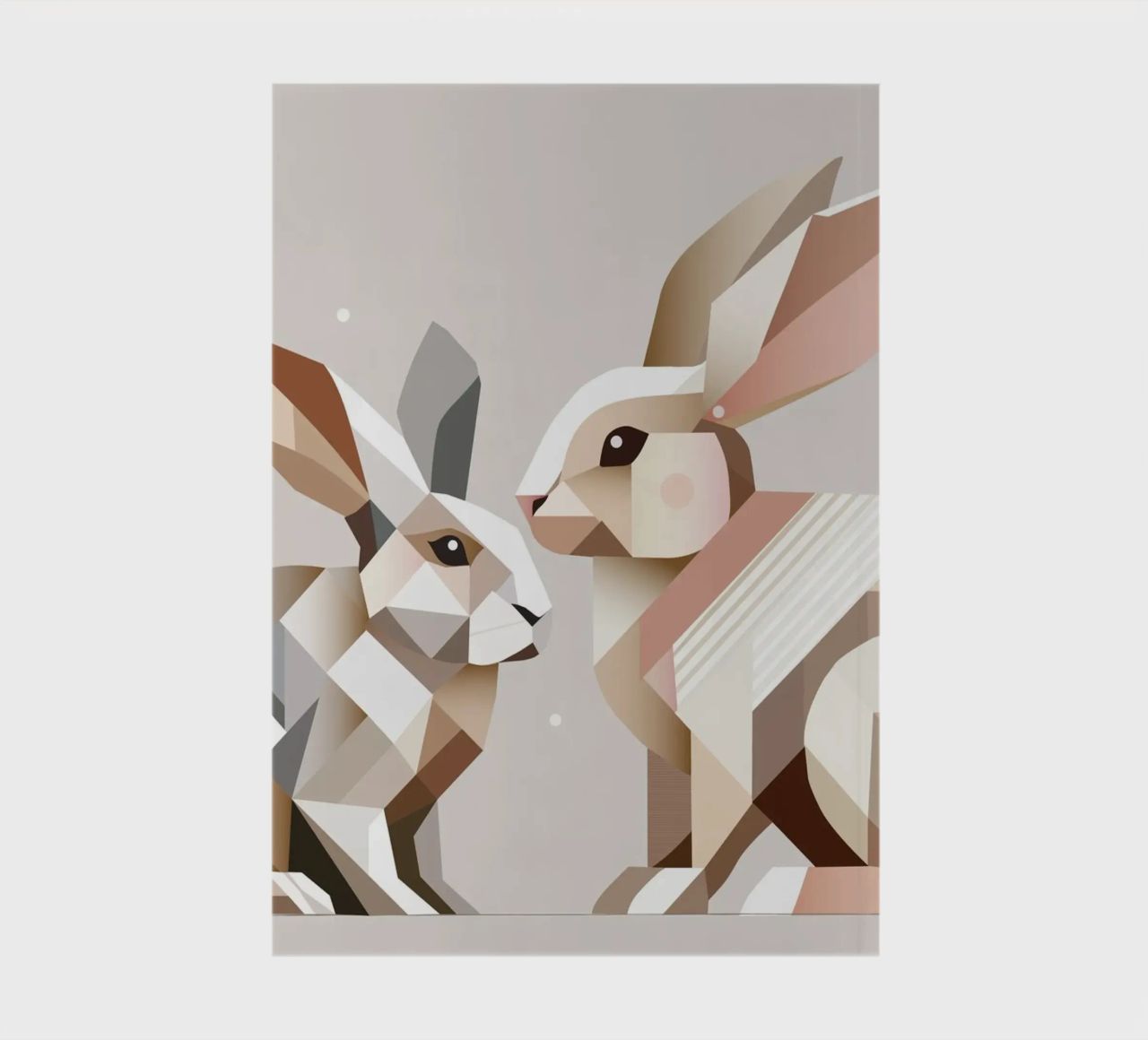 Two rabbits in geometric representation notebook by namosh