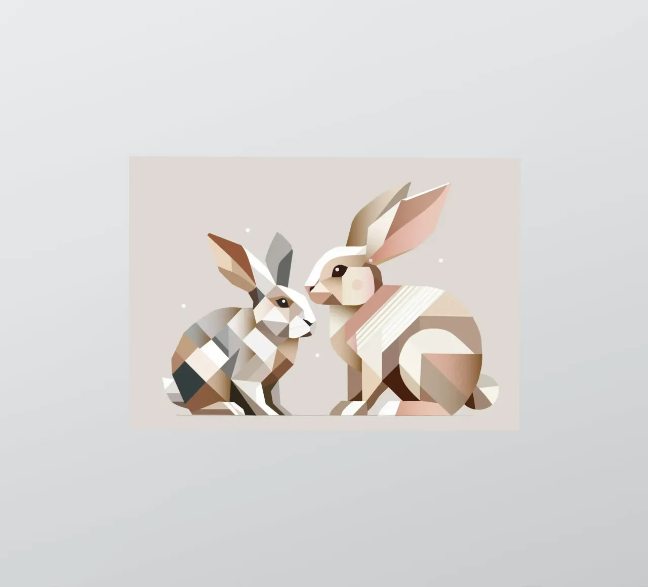 Two rabbits in geometric representation sticker by namosh