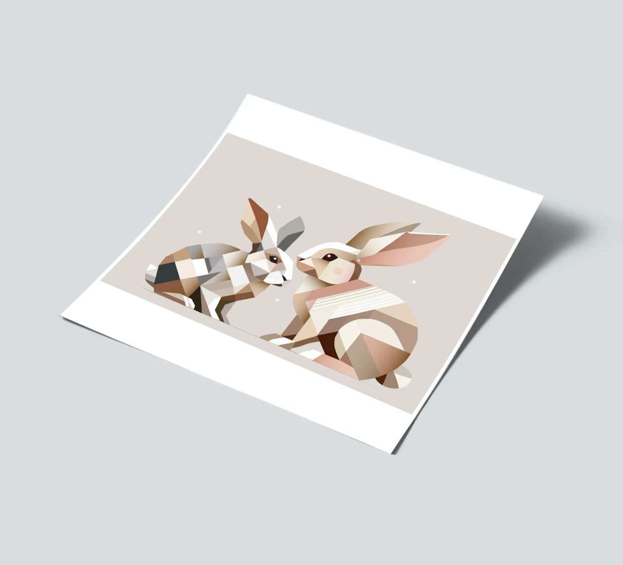 Two rabbits in geometric representation sticker sheet by namosh
