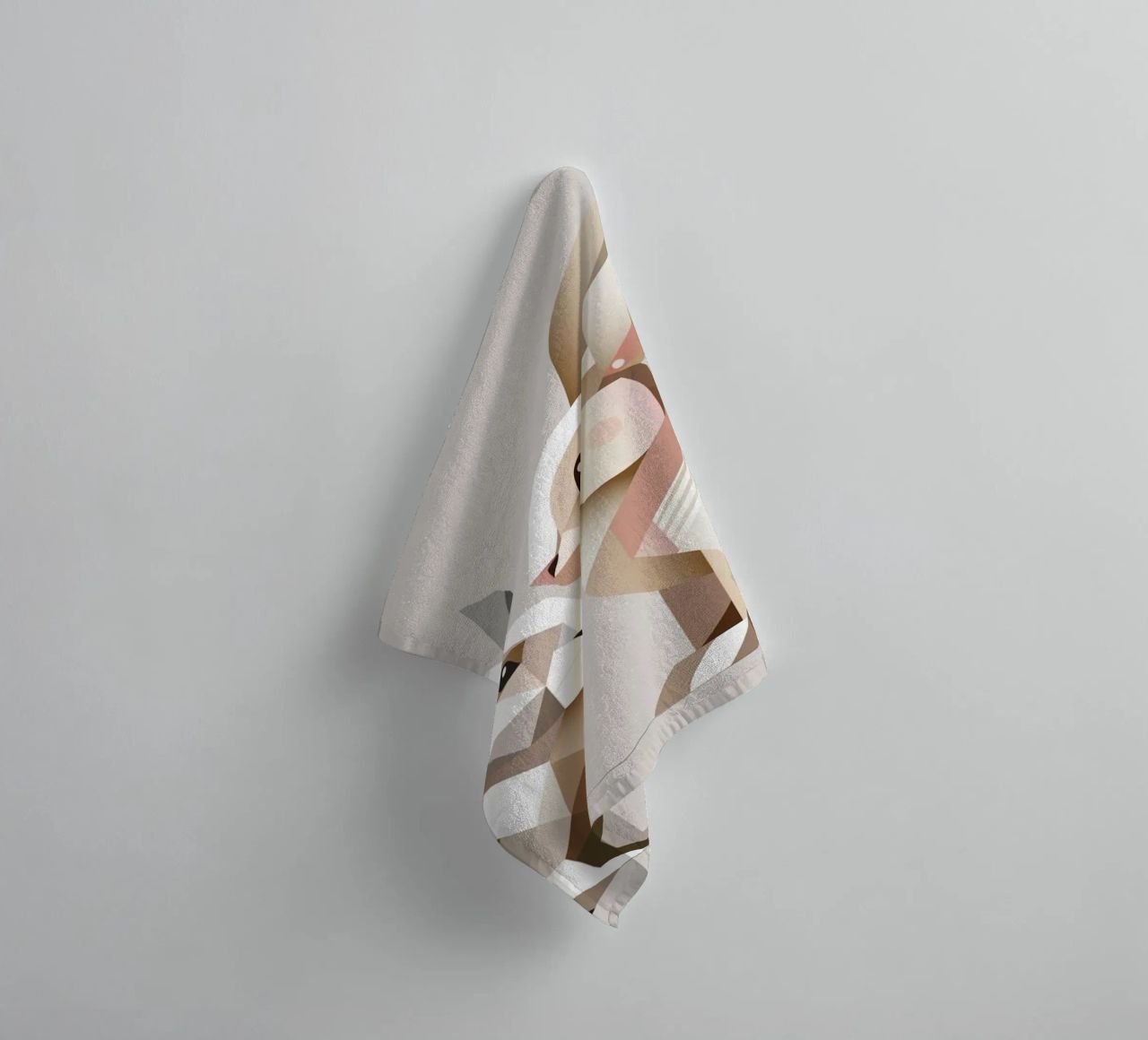 Two rabbits in geometric representation towel by namosh