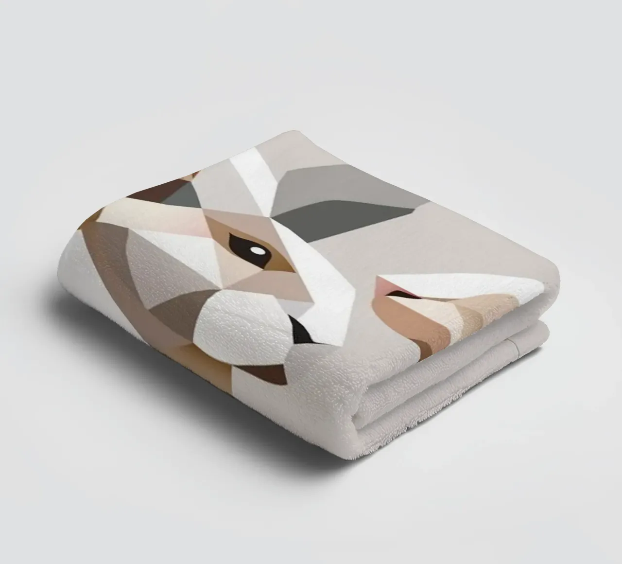 Two rabbits in geometric representation towel by namosh