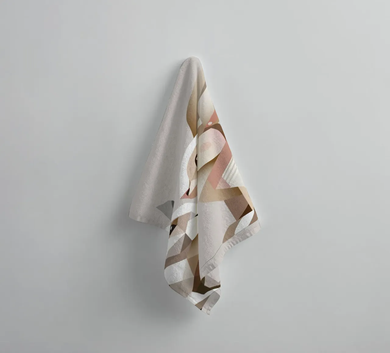 Two rabbits in geometric representation towel by namosh