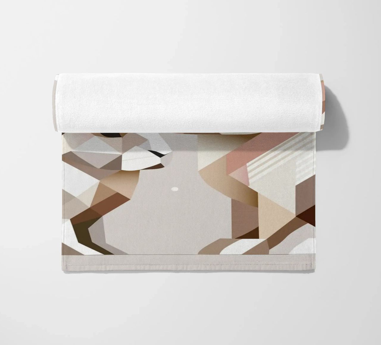 Two rabbits in geometric representation beach towel by namosh