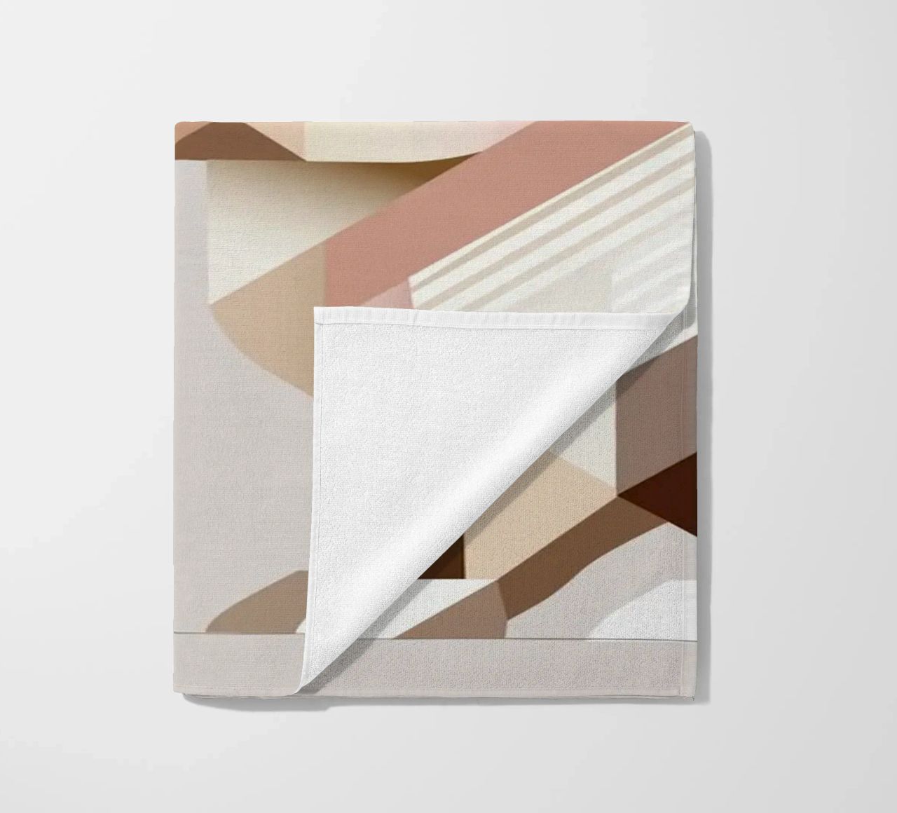Two rabbits in geometric representation beach towel by namosh
