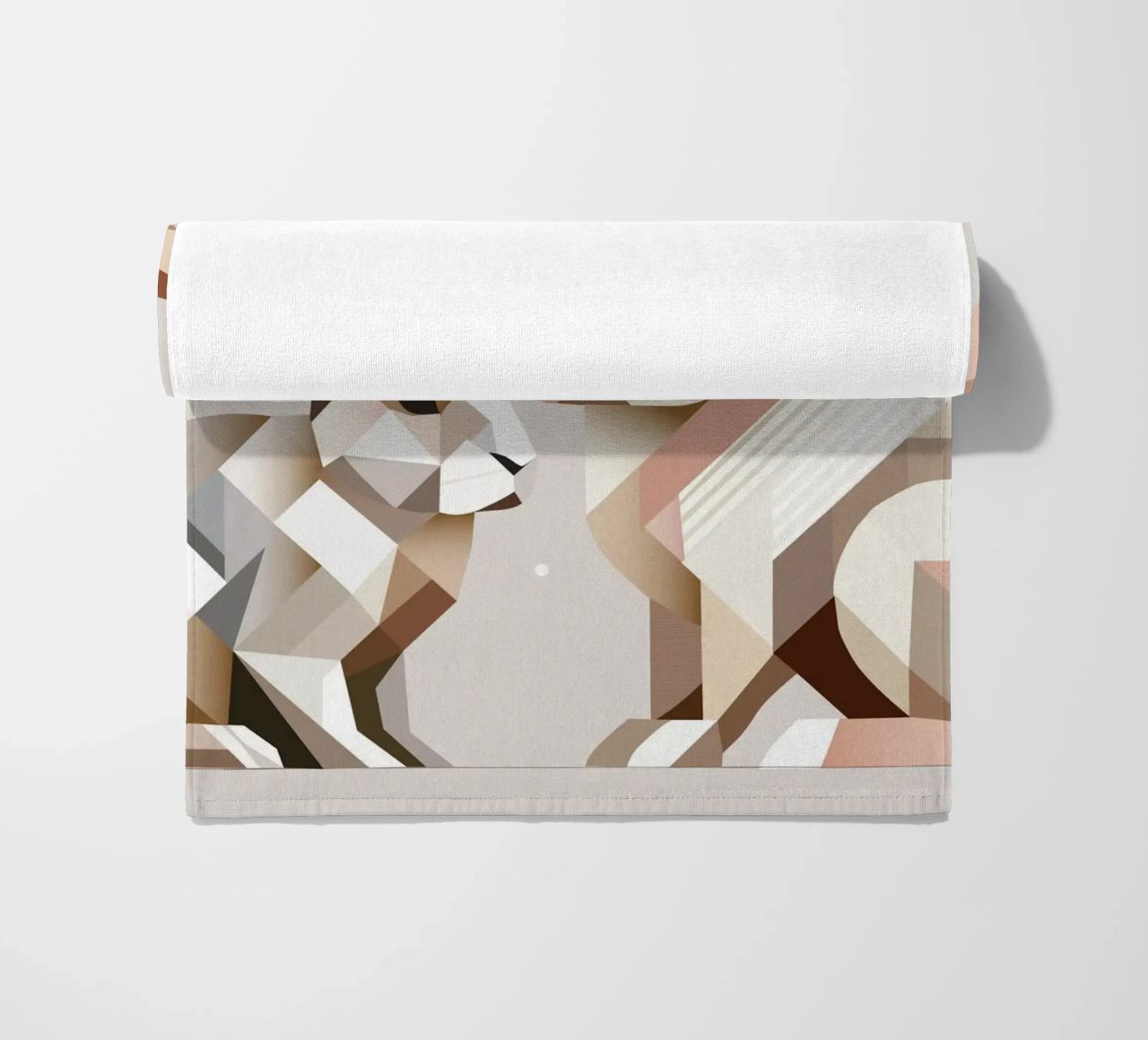 Two rabbits in geometric representation beach towel by namosh