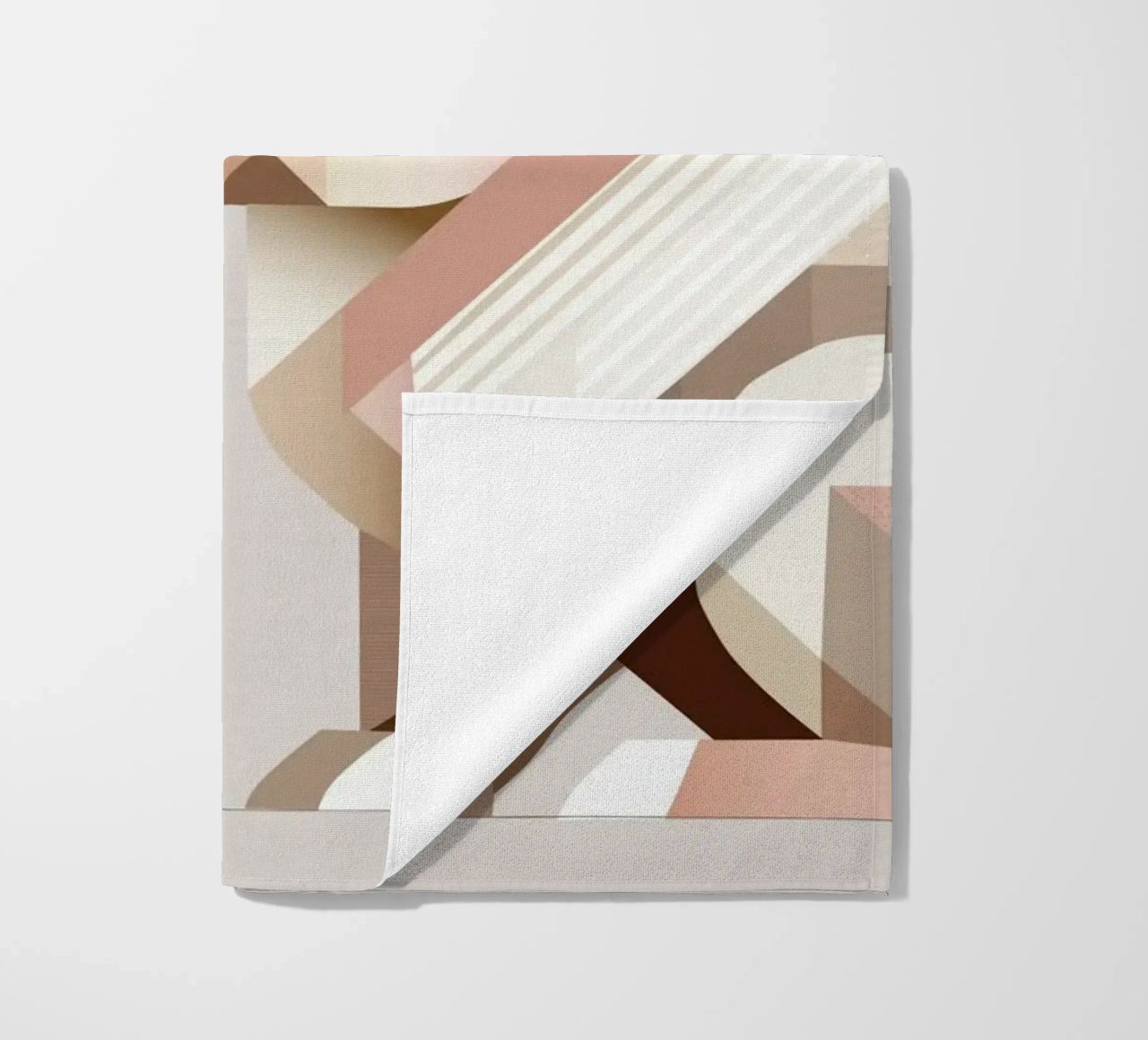 Two rabbits in geometric representation beach towel by namosh
