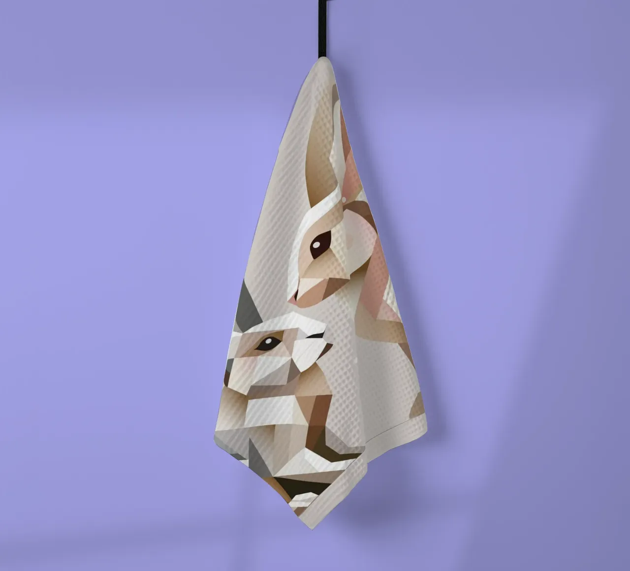 Deux lapins en représentation géométrique torchon de namosh