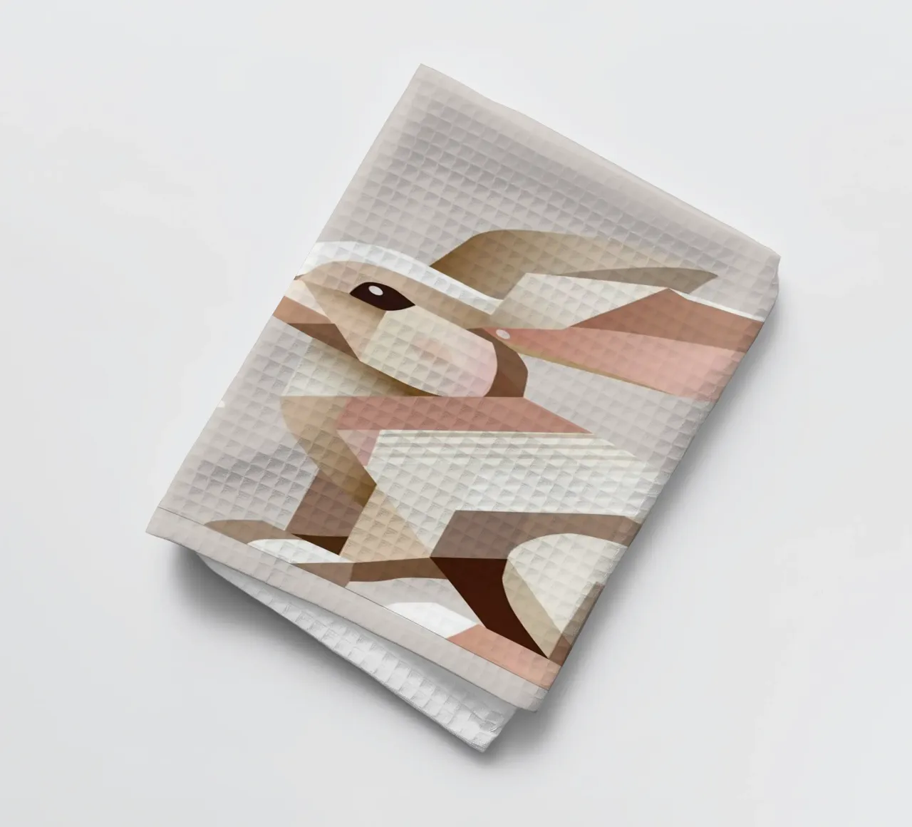 Deux lapins en représentation géométrique torchon de namosh