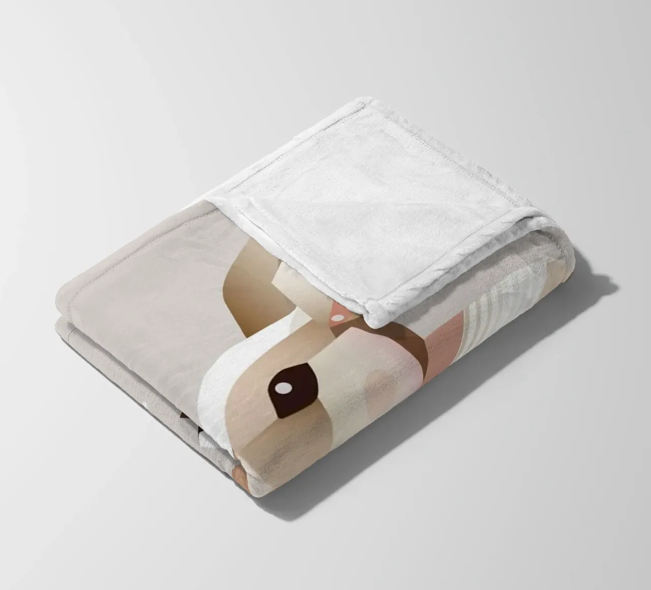 Due conigli in rappresentazione geometrica coperta in pile da namosh