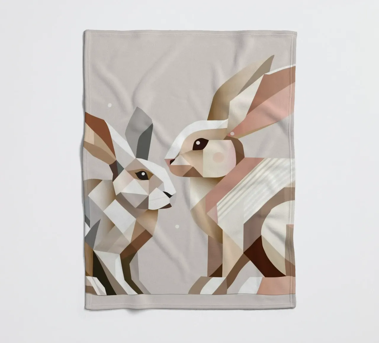 Deux lapins en représentation géométrique plaid polaire de namosh