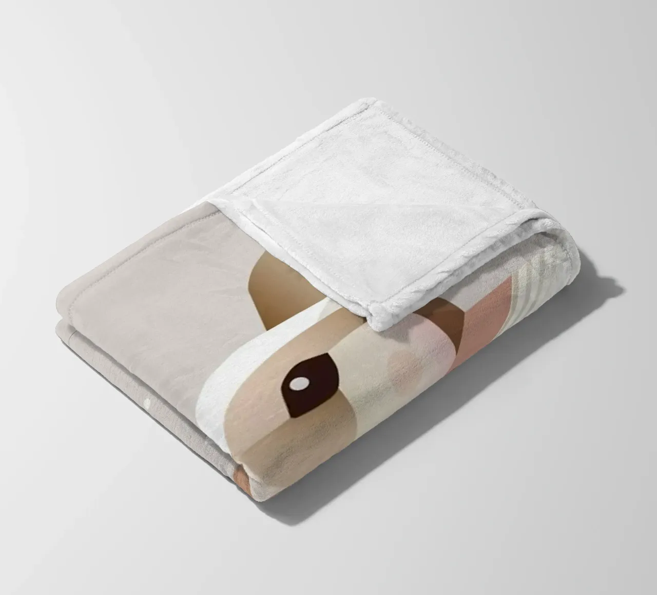 Due conigli in rappresentazione geometrica coperta in pile da namosh