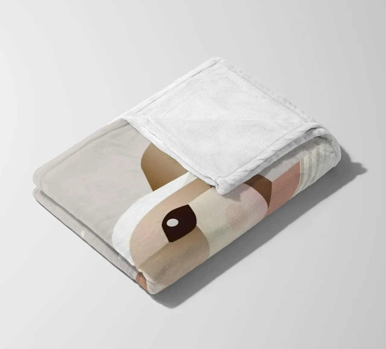 Due conigli in rappresentazione geometrica coperta in pile da namosh