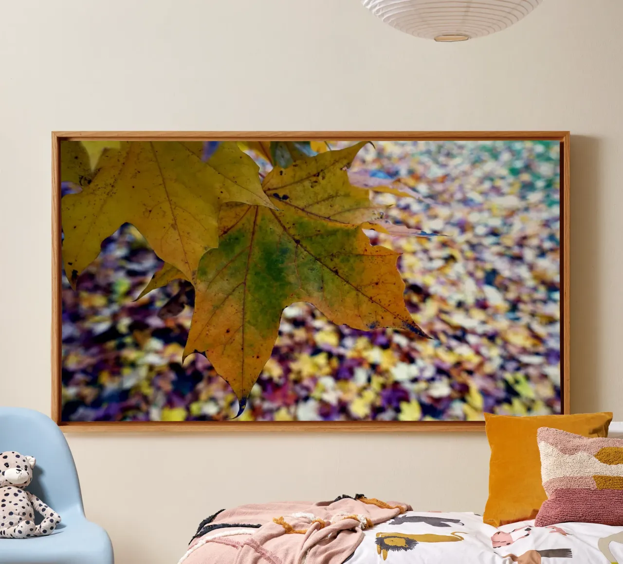 Foglie d'autunno tela con Cornice a cassetta da Massimo Frascogna