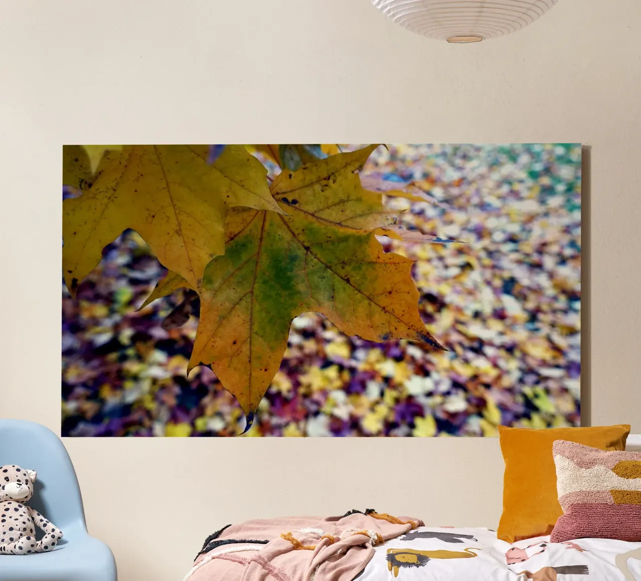 Foglie d'autunno tela con Cornice a cassetta da Massimo Frascogna