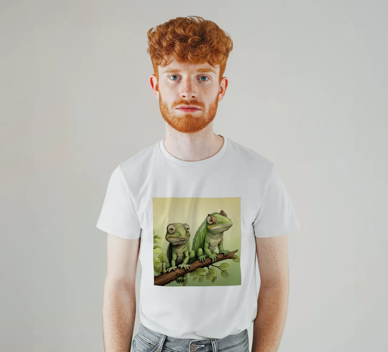 Duo camaleonte retrò t-shirt da Funny Animals