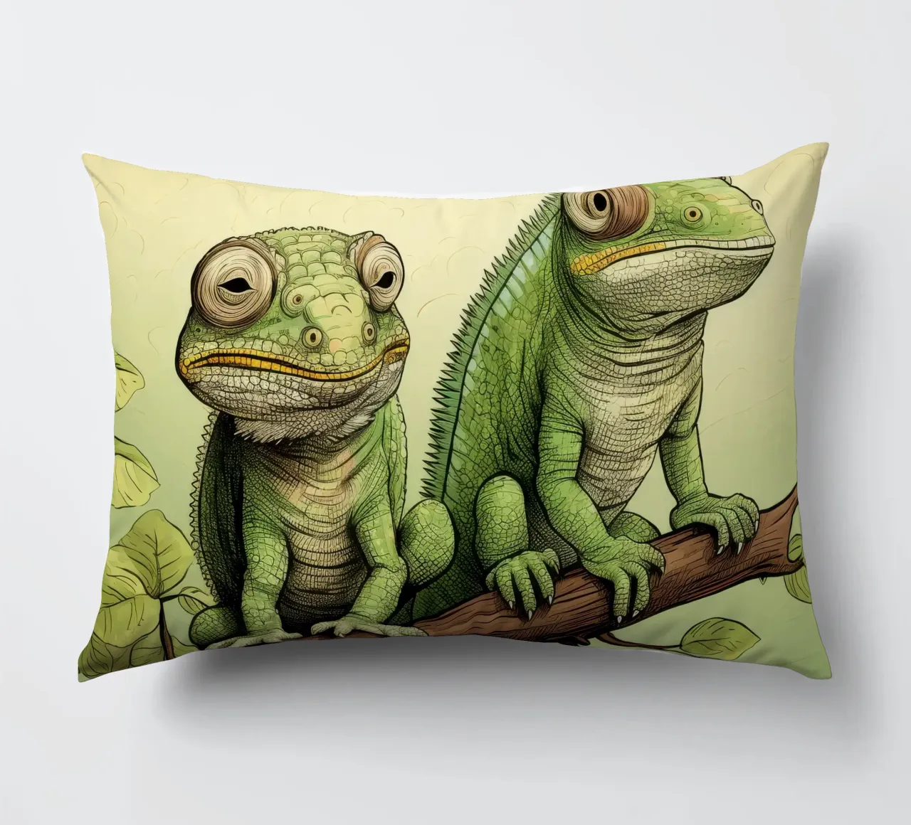 Duo camaleonte retrò cuscino da Funny Animals