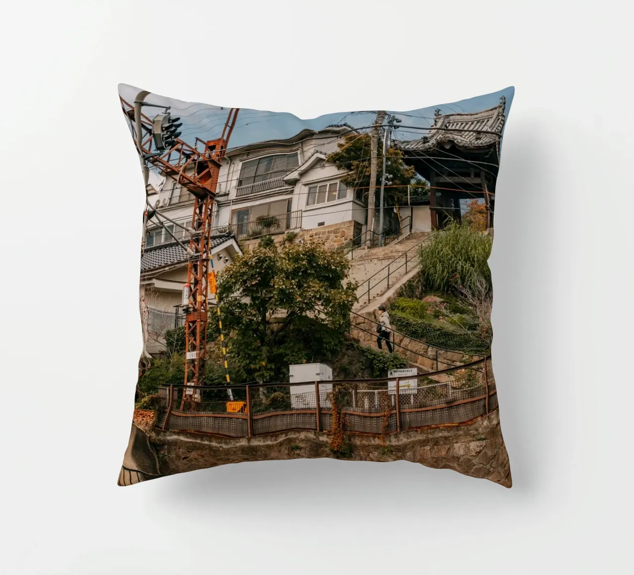Le scale di Onomichi in Giappone cuscino da Marcel Bisig