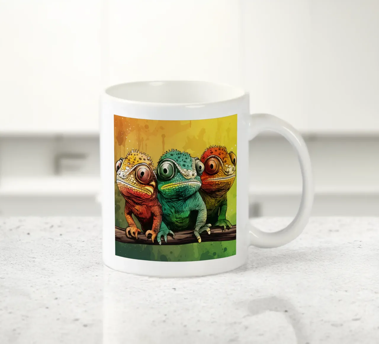 La banda dei camaleonti retrò tazza in ceramica da Funny Animals