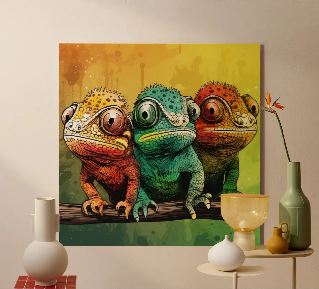 Pandilla Retro Camaleón metacrilato de Funny Animals