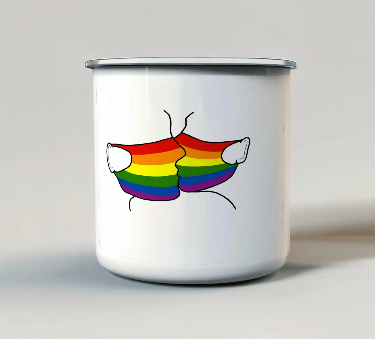 Bacio di Raimbow tazza in smalto da Massimo Frascogna