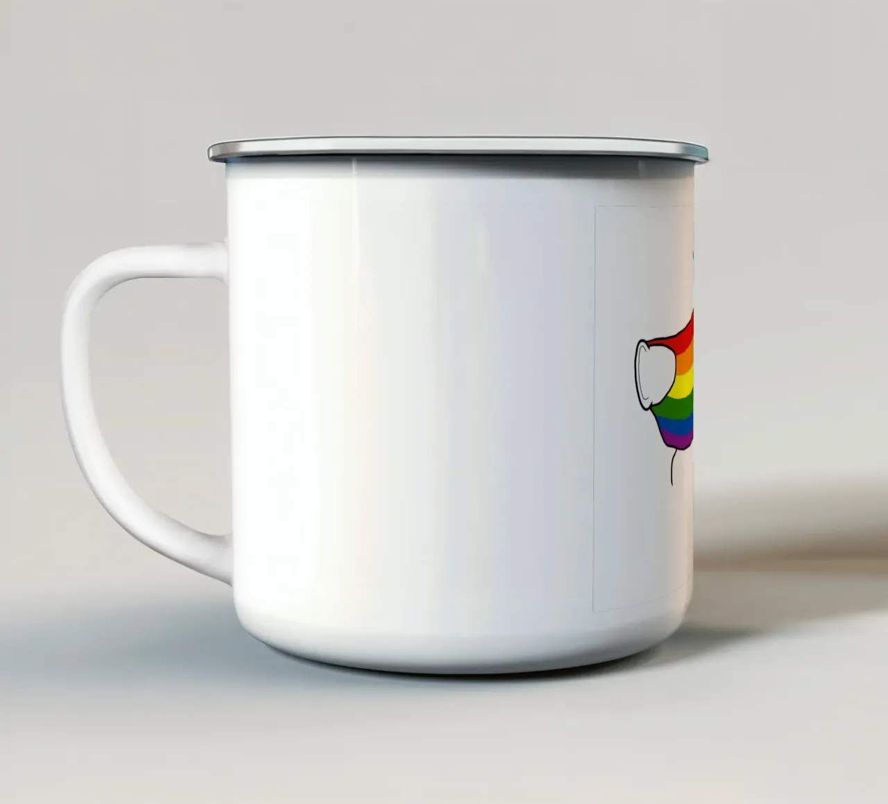 Bacio di Raimbow tazza in smalto da Massimo Frascogna