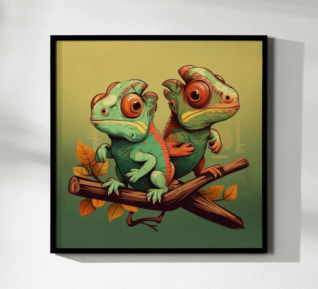 Duo camaleonte retrò carta hahnemühle da Funny Animals