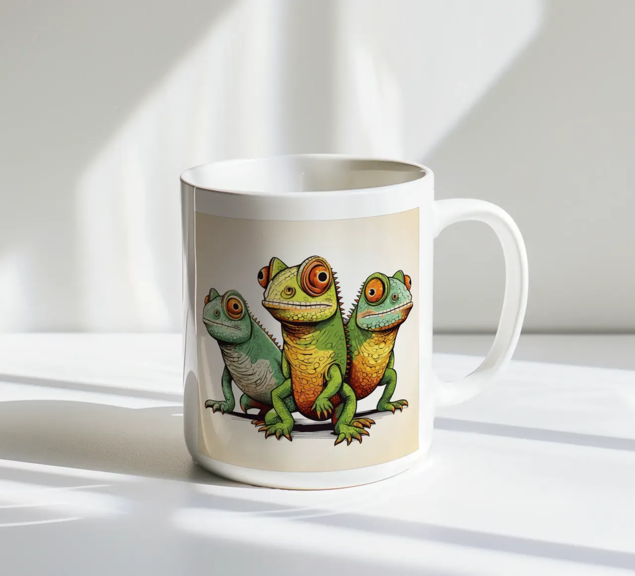 La banda dei camaleonti retrò tazza in ceramica da Funny Animals